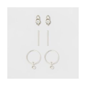 NWT A NEW DAY 2-PR SILVER EARRING SET NICKEL FREE